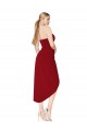 Affordable Mermaid High Neck Stretch Crepe Knee Length Burgundy High Low Evening Dress Canada