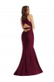 Affordable Mermaid V-Neck Silky Satin Long Burgundy Formal Plus Size Evening Dress Canada