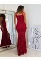 Affordable Sheath Square Neck Velvet Sequins Long Burgundy Velvet Sequin Evening Dress Canada
