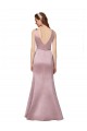 Affordable Sheath V-Neck Satin Long Burgundy Formal Evening Dress Canada