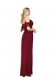 Affordable Trumpet High Neck Soft Chiffon Long Burgundy Formal Evening Dress Canada