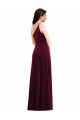 Affordable Trumpet One Shoulder Stretch Velvet Long Burgundy Black Tie Evening Dress Canada
