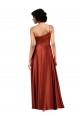 Affordable A-Line One Shoulder Silky Satin Long Burnt Orange Black Tie Evening Dress Canada