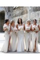 Affordable A-Line V-Neck Soft Chiffon Long Champagne Evening Dress Canada