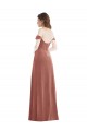 Affordable A-Line Off the Shoulder Stretch Velvet Long Cinnamon Rose Semi Formal Evening Dress Canada
