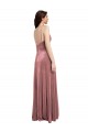 Affordable A-Line V-Neck Stretch Velvet Long Cinnamon Rose Formal Evening Dress Canada
