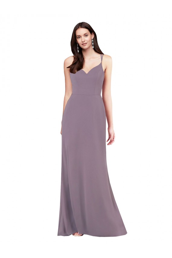 Affordable Column Sweetheart Soft Chiffon Long Dark Lavender Formal Evening Dress Canada