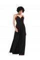 Affordable Column V-Neck Soft Chiffon Long Black Formal Evening Dress Canada
