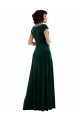 Affordable A-Line Cowl Neck Stretch Velvet Long Dark Green Black Tie Evening Dress Canada
