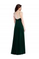 Affordable A-Line High Neck Stretch Velvet Long Dark Green Semi Formal Evening Dress Canada