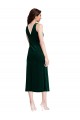 Affordable Sheath Cowl Neck Stretch Velvet Midi Length Dark Green Evening Dress Canada