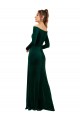 Affordable Sheath Off the Shoulder Stretch Velvet Long Dark Green Formal Evening Dress Canada