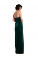 Affordable Sheath Strapless Stretch Velvet Long Dark Green Black Tie Evening Dress Canada