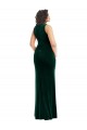 Affordable Trumpet Square Neck Stretch Velvet Long Dark Green Semi Formal Evening Dress Canada