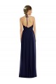 Affordable A-Line Halter Neck Soft Chiffon Long Dark Navy Semi Formal Evening Dress Canada