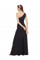 Affordable A-Line One Shoulder Stretch Crepe Long Dark Navy Formal Evening Dress Canada