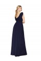 Affordable A-Line High Neck Soft Chiffon Long Dark Navy Formal Evening Dress Canada