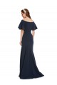 Affordable Mermaid Off the Shoulder Stretch Crepe Long Dark Navy Evening Dress Canada
