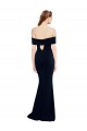 Affordable Mermaid Off the Shoulder Stretch Crepe Long Dark Navy Formal Dress Canada