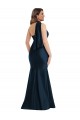 Affordable Mermaid Halter Neck Silky Satin Long Dark Navy Formal Plus Size Evening Dress Canada