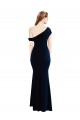 Affordable Mermaid One Shoulder Stretch Crepe Long Dark Navy Formal Evening Dress Canada