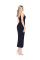 Affordable Mermaid High Neck Stretch Crepe Knee Length Dark Navy Formal Dress Canada