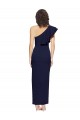 Affordable Sheath One Shoulder Stretch Crepe Long Dark Navy Formal Evening Dress Canada
