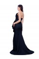 Affordable Sheath Strapless Stretch Crepe Sweep Train Dark Navy Semi Formal Evening Dress Canada