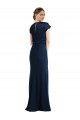 Affordable Trumpet Off the Shoulder Stretch Crepe Long Dark Navy Formal Evening Dress Canada