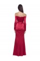 Affordable Sheath Sweetheart Stretch Satin Long Dark Red Formal Evening Dress Canada