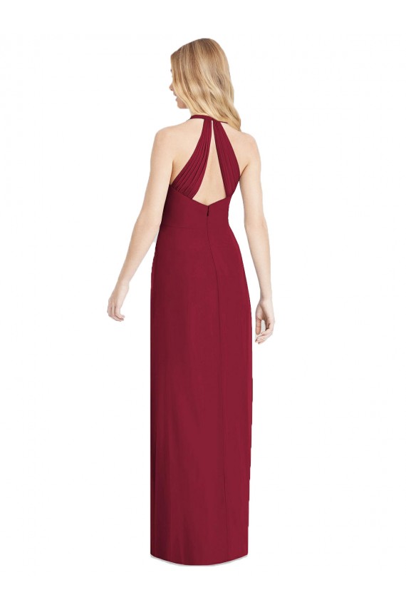 Affordable Trumpet V-Neck Soft Chiffon Long Desert Rose Formal Evening Dress Canada