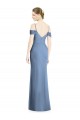 Affordable A-Line Jewel Soft Chiffon Long Dusty Blue Formal Evening Dress Canada