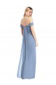 Affordable Mermaid Off the Shoulder Soft Chiffon Long Dusty Blue Semi Formal Evening Dress Canada