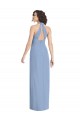 Affordable Trumpet V-Neck Soft Chiffon Long Dusty Blue Formal Evening Dress Canada
