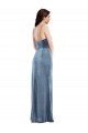 Affordable Trumpet Sweetheart Stretch Velvet Long Dusty Blue Formal Evening Dress Canada