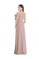 Affordable A-Line Off the Shoulder Stretch Crepe Long Dusty Pink Formal Evening Dress Canada