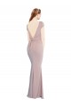 Affordable Mermaid Boat Neck Stretch Crepe Long Dusty Pink Formal Evening Dress Canada
