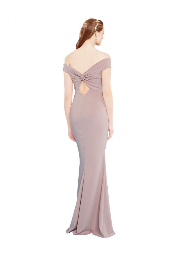 Affordable Mermaid V-Neck Stretch Crepe Long Dusty Pink Formal Evening Dress Canada