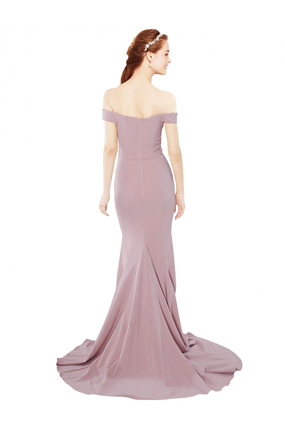 Affordable Mermaid Sweetheart Stretch Crepe Sweep Train Dusty Pink Evening Dress Canada