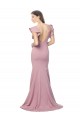 Affordable Mermaid Round Neck Stretch Crepe Sweep Train Dusty Pink Formal Evening Dress Canada