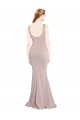 Affordable Mermaid Scoop Neck Stretch Crepe Long Dusty Pink Formal Evening Dress Canada