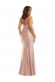 Affordable Mermaid V-Neck Silky Satin Long Dusty Pink Formal Plus Size Evening Dress Canada