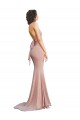 Affordable Mermaid V-Neck Spandex Long Dusty Pink Formal Evening Dress Canada