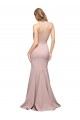 Affordable Sheath High Neck Stretch Crepe Sweep Train Dusty Pink Formal Evening Dress Canada