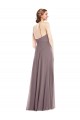 Affordable A-Line Halter Neck Soft Chiffon Long Dusty Rose Formal Evening Dress Canada