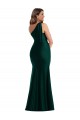 Affordable Mermaid One Shoulder Silky Satin Long Ever Green Formal Plus Size Evening Dress Canada
