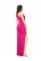 Affordable Sheath One Shoulder Silky Satin Long Fuchsia Formal Evening Dress Canada