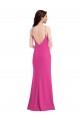 Affordable Trumpet High Neck Stretch Crepe Long Fuchsia Formal Evening Dress Canada