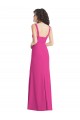 Affordable Trumpet Square Neck Stretch Crepe Long Fuchsia Semi Formal Evening Dress Canada