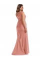 Affordable Mermaid One Shoulder Silky Satin Long Georgia Peach Black Tie Plus Size Evening Dress Canada